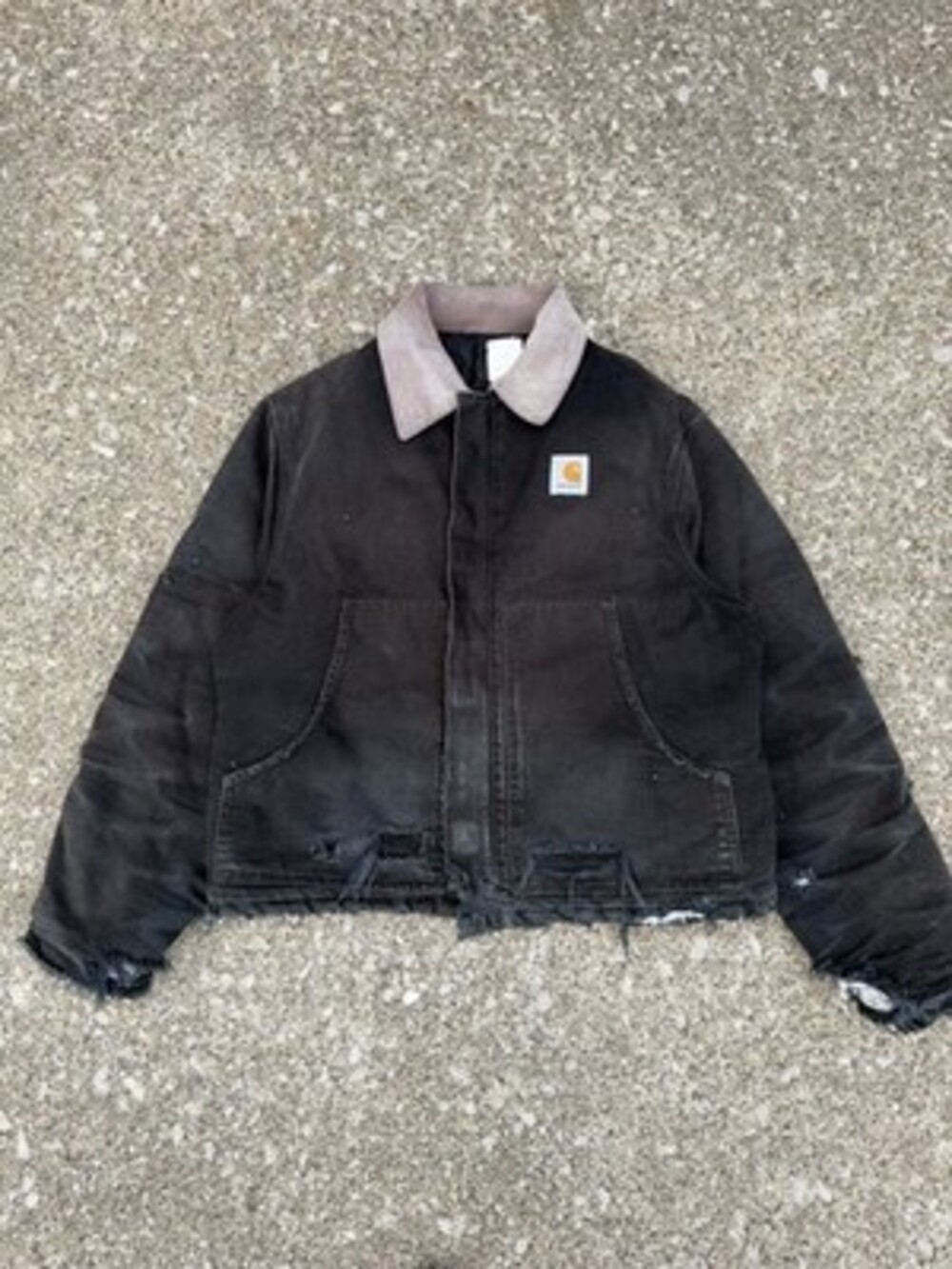 Vintage Carhartt Arctic J02 BLK  Black Distressed Jacket Faded Crop Fit Large